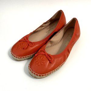 Kate Spade Clubhouse Espadrille Flats Leather Dried Apricot Size 9 NWOB